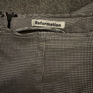 Reformation houndstooth zip pants